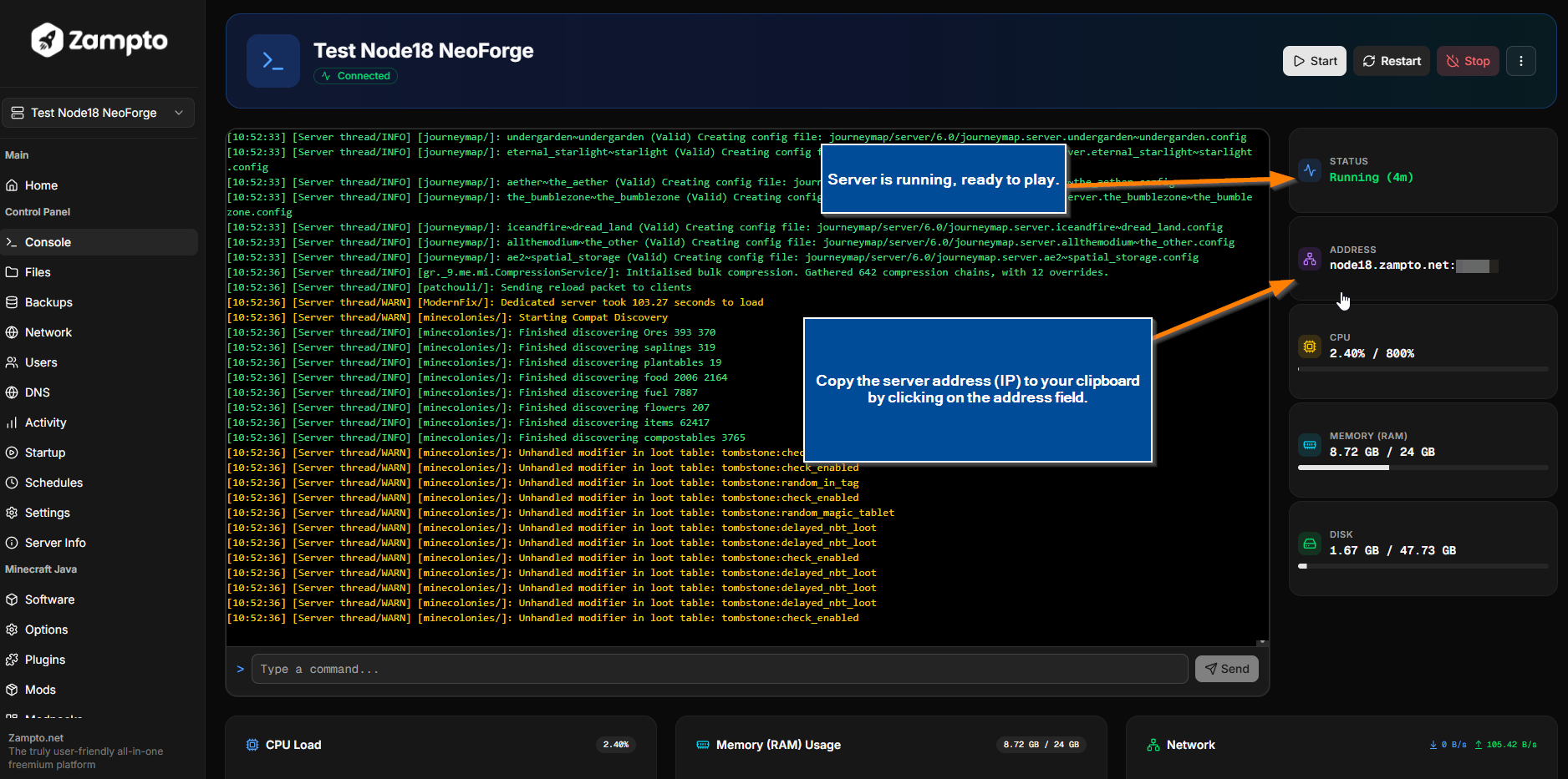 server-running-and-copy-address