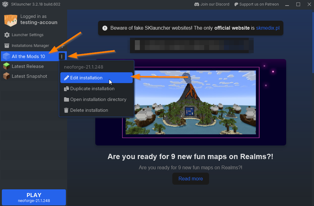 sklauncher-select-installation-and-edit-button