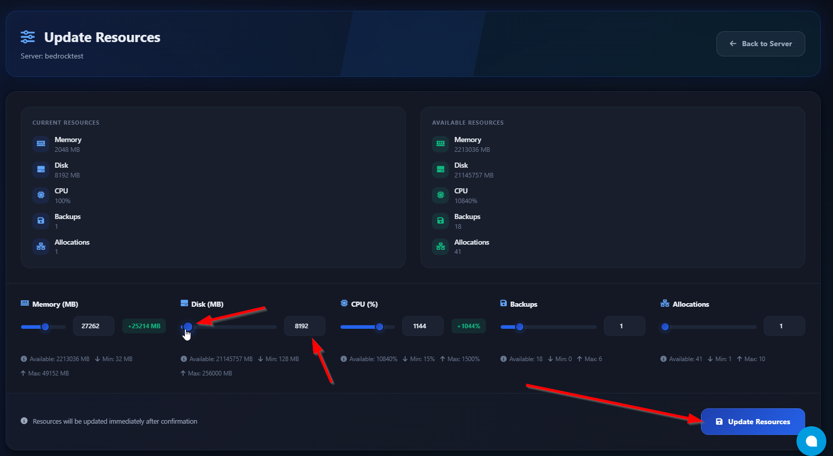 Update Resources Page