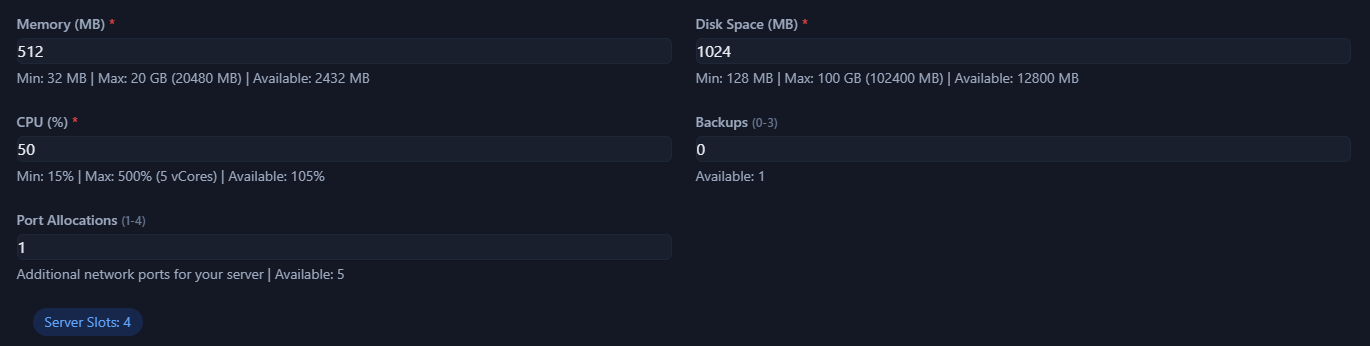 Server Resources Screenshot