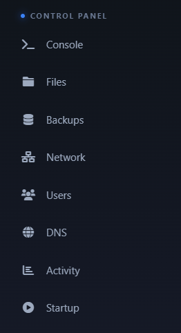 Server Sidebar